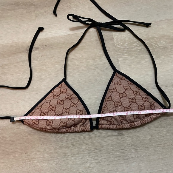 Tan and Black Logo Bikini Top - Picture 4 of 8